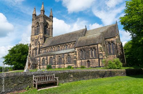 St Mary's Church Mirfield built on a ancient site in 1871. Located in West Yorkshire, England.