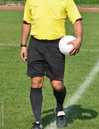 Soccer referee before match