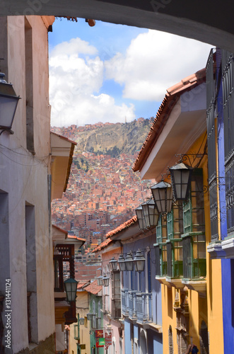 View of the Bolivian city La Paz 