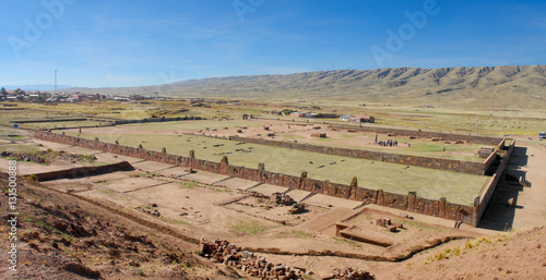 Tiwanaku, Tiahuanaco or Tiahuanacu - Pre-Columbian archaeological site in western Bolivia. 