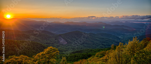 Blue Ridge Parkway summer Appalachian Mountains Sunset