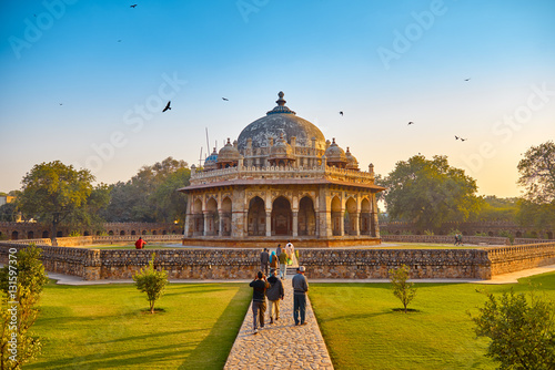 DELHI,INDIA-DECEMBER 14,2015: Humayun's Tomb (Mausoleum) in the garden of the Char Bagh