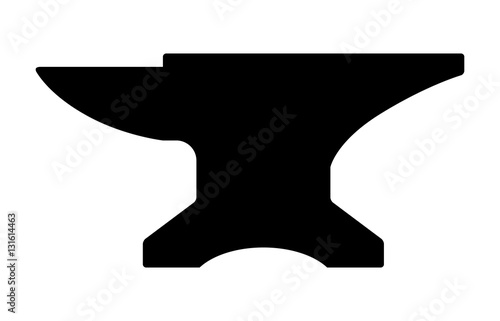Blacksmith crafting anvil block flat icon for apps and games