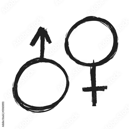 grunge gender symbol icons