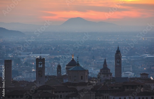Bergamo Upper Town at Dawn, Italy