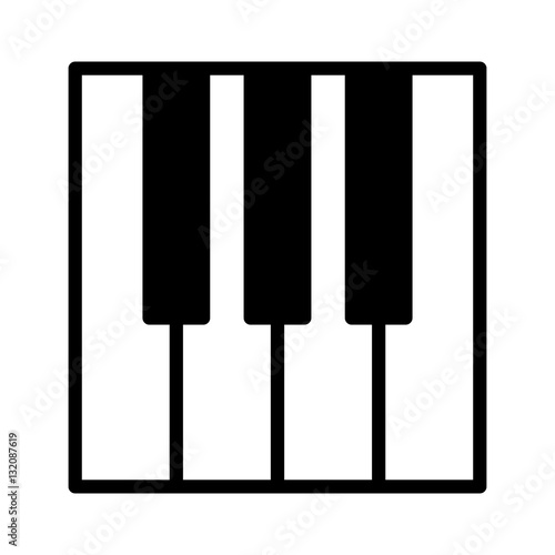 Seven piano or electronic keyboard keys line art icon for music apps and websites
