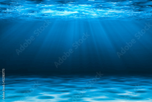 Blue deep water abstract natural background.