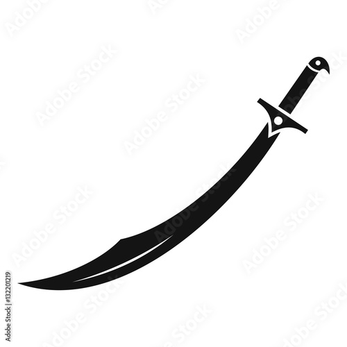 Scimitar sword icon. Simple illustration of scimitar sword vector icon for web