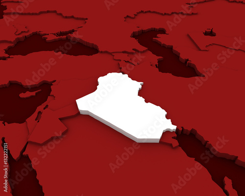 iraq map 3D illustration