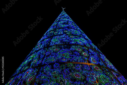 Illuminated Christmas tree in the Puerta del Sol in Madrid