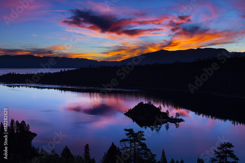 Emerald Bay, Lake Tahoe, California at sunrise.