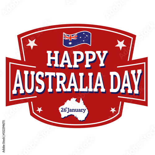 Australia day sign or stamp