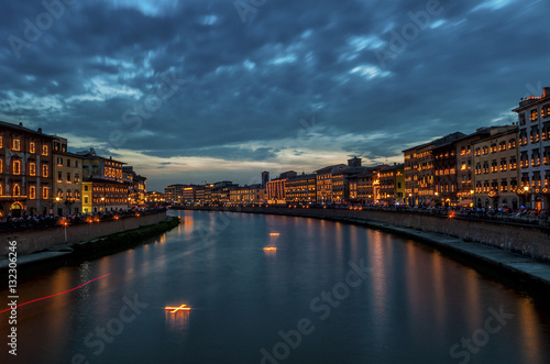 The famous Luminara di San Ranieri in Pisa, Tuscany, Italy