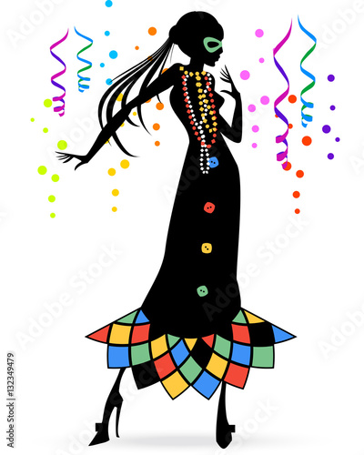 Carnival celebration woman in harlequin dress
