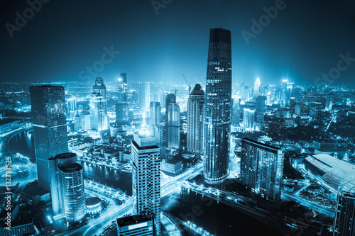 tianjin cityscape at night