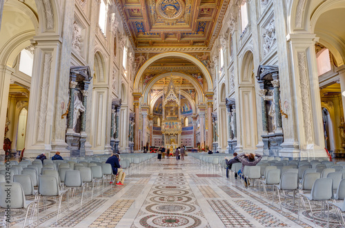 Interior of the Basilica di San Giovanni in Laterano, Rome, Italy