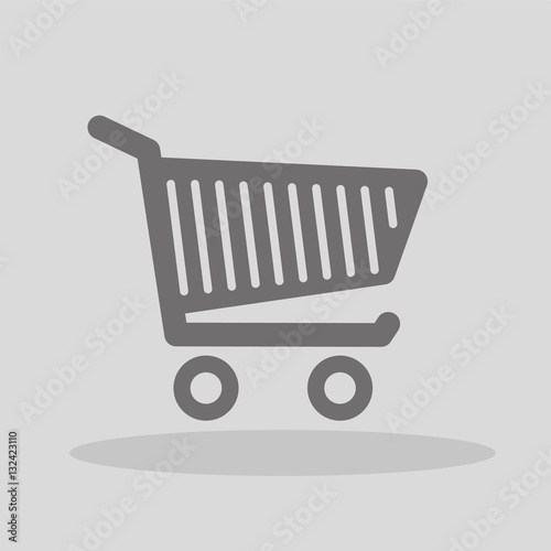 Vector shopping cart icon, wózek zakupowy, 