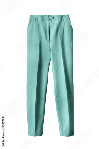 Cyan pants isolated