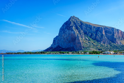 San Vito lo Capo beach and Monte Monaco in background, north-wes