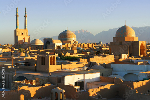 Panorama of the Iranian city of Yazd 