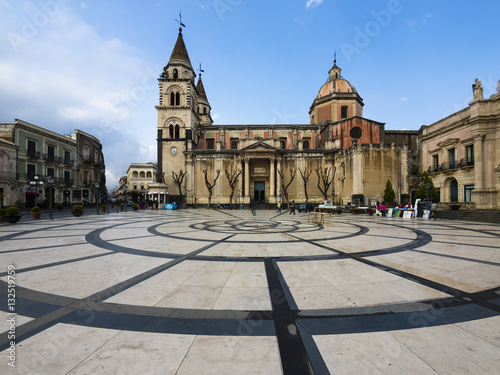 Italien, Sizilien,Acireale, Piazza Duomo, die Kirche Parrocchia Maria Ss. Annunziata