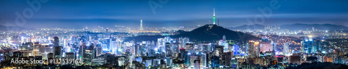 Seoul Skyline Panorama bei Nacht