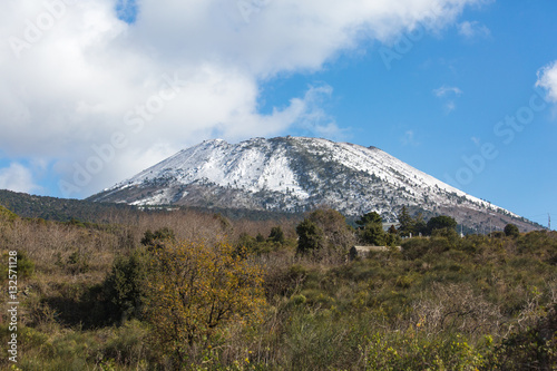 Winter view of Vesuvius mount