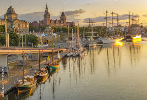 sailing ships at the wharf in Szczecin, Tall Ships Races 2015