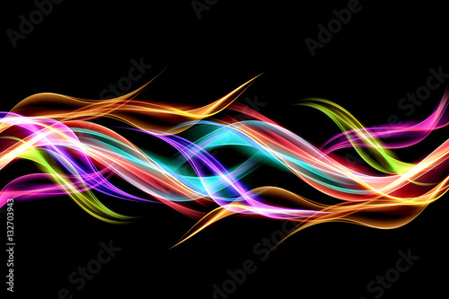 Abstract colorful background flames effect lighting. Multicolor blurred waves design. Glowing element for your creative graphics.