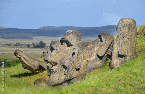 Moai statues on Easter Island 