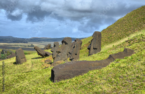 Moai statues on Easter Island 