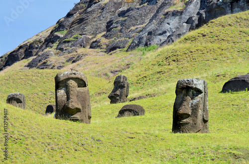 Moai statues on Easter Island 