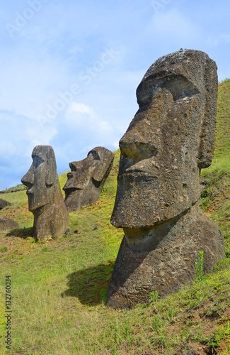 Moai statues on Easter Island 