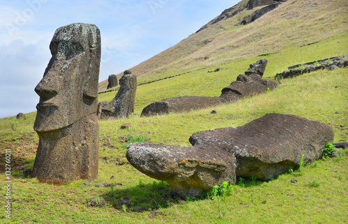 Moai statues on Easter Island 