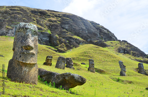 Moai statues on Easter Island 