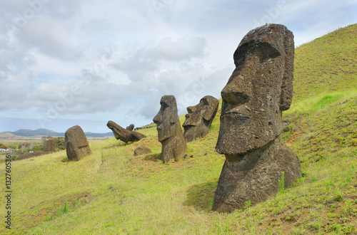 Moai statues on Easter Island 