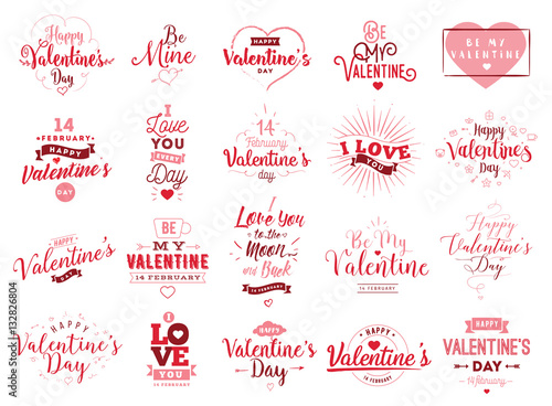 Happy Valentines day typography. Vector design.