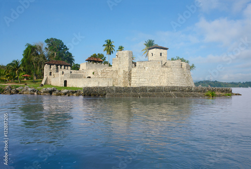 Spanish colonial fort, the Castillo de San Felipe de Lara on Rio Dulce in Guatemalan city Livingstone 