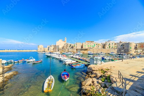 Fishing boats in small port Giovinazzo near Bari, Apulia, Italy