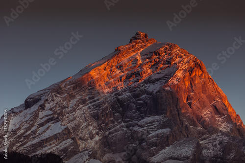 Winter sunset at the Antelao Peak