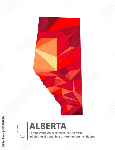 Alberta Canada Map in Low Poly Illustration