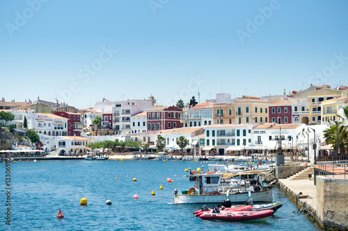 Es Castell, Mahon, Menorca Moll des Cales Fonts harbour at the balearic island Minorca