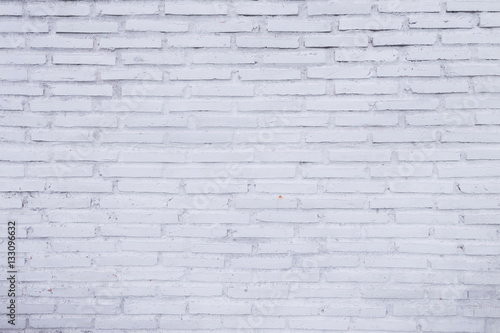 White vintage brick wall texture and background