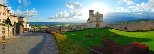 Panoramic view of picturesque Italian town Assisi