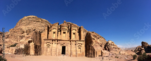 Panorama of monastery,Petra,Jordan.