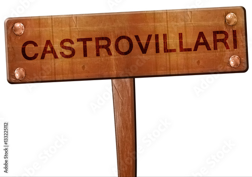 Castrovillari road sign, 3D rendering