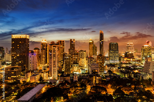 abstract urban skyline cityscape on twilight time - can use to display or montage on product