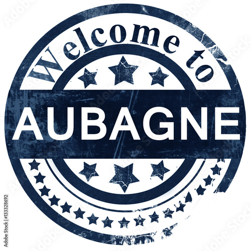 aubagne stamp on white background