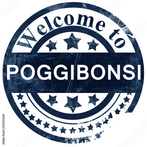 Poggibonsi stamp on white background