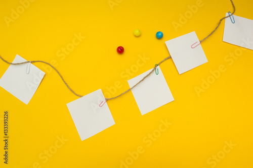 To do list for child, on a yellow background, concept.